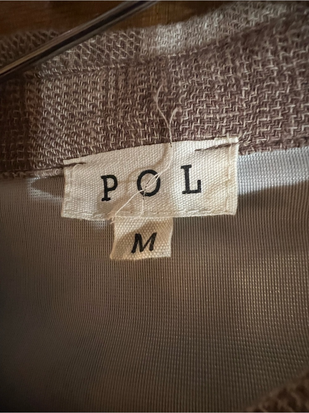 POL Neutral Beige and Cream Home Accent Textile Duster Shirt/Jacket Medium - Picture 10 of 13